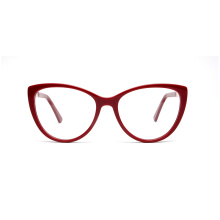 Trendy Full Frame Women Red Acetate Optical Frames Glasses